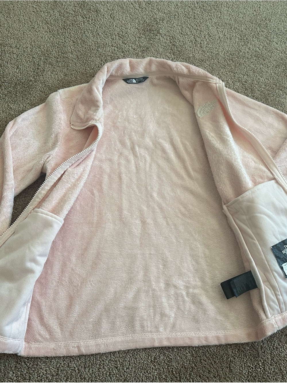 The North Face Girl’s Light Pink Plush Zip-Up Fleece Jacket - Picture 7 of 9